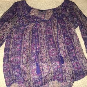 Purple sheer American Eagle Blouse.